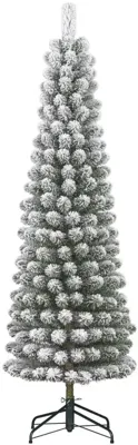 Black Box Trees Charlton Pilar grote kunstkerstboom besneeuwd groen 260cm