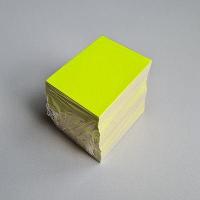 Prijskaart blanco fluor geel 6x8 cm 100