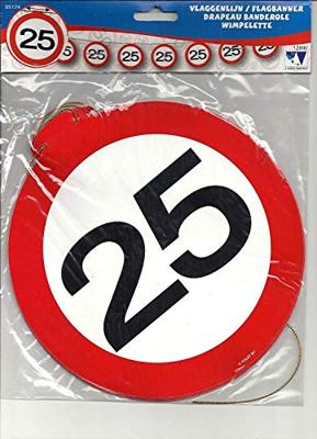 Vlaggenlijn verkeersbord &apos;25&apos;