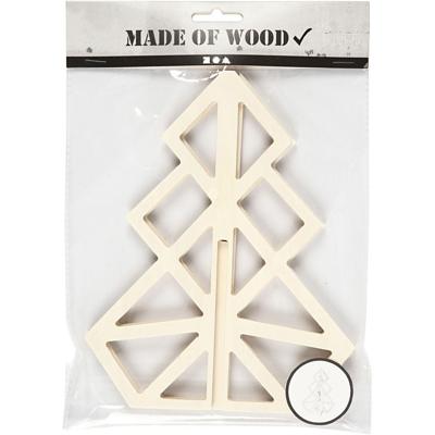 Creotime houten kerstboom 20 x 16 cm blank