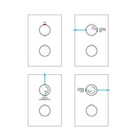 Thermostatische inbouw regendouche set met 3-weg omstelling, 20 cm douchekop en gebogen muurarm - thumbnail