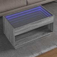 Salontafel met Infinity LED 90x50x50 cm grijs sonoma eikenkleur - thumbnail