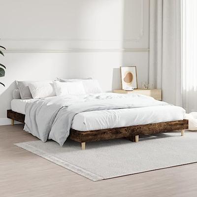 Bedframe bewerkt hout gerookt eikenkleurig 135x190 cm
