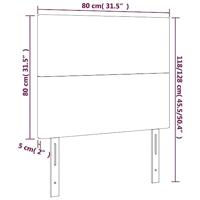 Hoofdborden 2 st 80x5x78/88 cm fluweel roze - thumbnail