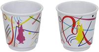 Italiaanse koffiezetset + 2 kopjes - BIALETTI - Mini-express KANDINSKY - 100 ml - Roestvrij staal / Blauw - thumbnail