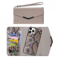 Mobilize 2in1 Elegant Magnet Clutch Apple iPhone 12 Pro Max Beige Snake - thumbnail