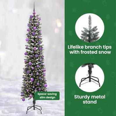 Kunstkerstboom met 300 LED Groen 180 cm PVC en Plastic en Staal Kunstkerstboom met 300 LED Groen 180 cm PVC en Plastic en Staal