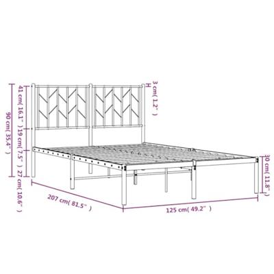 Bedframe met hoofdbord metaal wit 120x200 cm Bedframe met hoofdbord metaal wit 120x200 cm