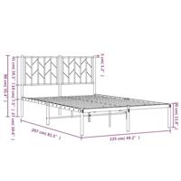 Bedframe met hoofdbord metaal wit 120x200 cm - thumbnail