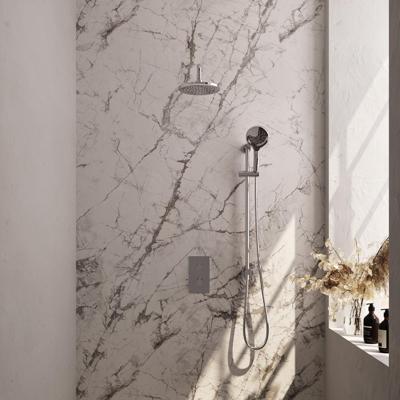 Brauer Chrome Edition Thermostatische Regendoucheset Inbouw - Hoofddouche 20 cm - Gebogen Wandarm - 3 Weg - Handdouche 3 Standen - Doucheslang - Geintegreerde Glijstang - Chroom