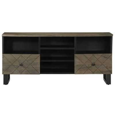 Tv-meubel 100x33x46 cm massief mangohout zwart Tv-meubel 100x33x46 cm massief mangohout zwart