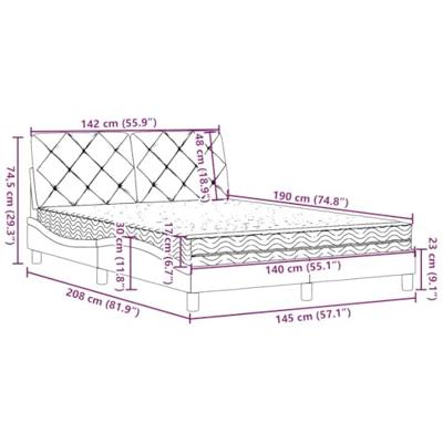 Bed met matras stof lichtgrijs 140x190 cm