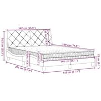 Bed met matras stof lichtgrijs 140x190 cm - thumbnail