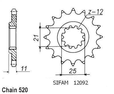 ESJOT Sprocket 520 17z standard