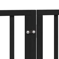 VidaXL Hondenhek inklapbaar 6 panelen 480 cm populierenhout zwart - thumbnail