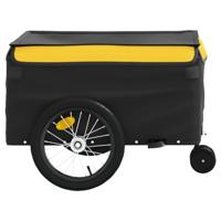 Fietstrailer 45 kg ijzer zwart en geel - thumbnail