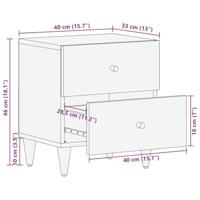 Nachtkastjes 2 st 40x33x46 cm massief mangohout - thumbnail