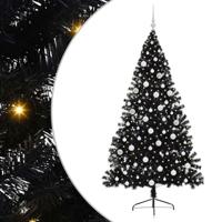 VidaXL Kunstmatig voorverlicht kerstboom met 300 led zwart 180 cm pvc - thumbnail