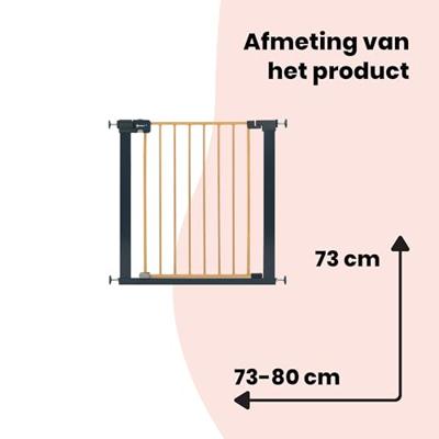 VEILIGHEID 1st Easy Close kinderveiligheidshekje, houtlook, 73-80 cm (max. 136 cm)