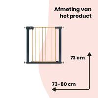 VEILIGHEID 1st Easy Close kinderveiligheidshekje, houtlook, 73-80 cm (max. 136 cm) - thumbnail