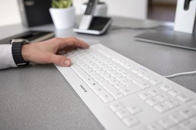 Toetsenbord Cherry JK-0800ES-0- Wit Grijs Qwerty Spaans Toetsenbord Cherry JK-0800ES-0- Wit Grijs Qwerty Spaans