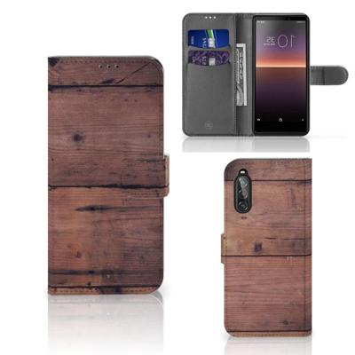 Sony Xperia 10 II | Book Style Case | Old Wood