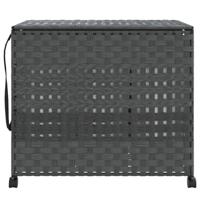 Wasmand op wielen 66x35x60 cm rattan grijs - thumbnail