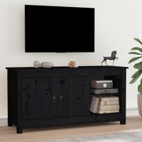 Tv-meubel 103x36,5x52 cm massief grenenhout zwart - thumbnail