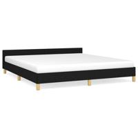 Bedframe met hoofdeinde stof zwart 180x200 cm - thumbnail