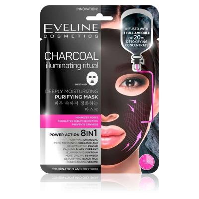 Gezichtsmasker Eveline Charcoal Illuminating Ritual 20 ml