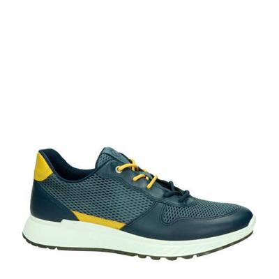 Ecco ST1 leren sneakers blauw/geel