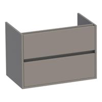 Brauer Adore - Onderkast - 80 cm - met 2 Softclose Lades Greeploos en 1 Sifon Uitsparing - Mat Taupe - thumbnail