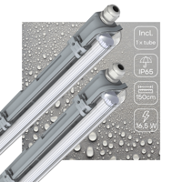 2 PACK - LED&apos;s Light Complete LED TL lamp met LED buis 150 cm - Binnen en buiten - 3060lm - 16.5W - 4000K - thumbnail