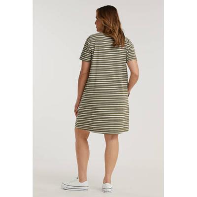 Zizzi gestreepte DORIT olijfgroen/wit Zizzi gestreepte DORIT olijfgroen/wit