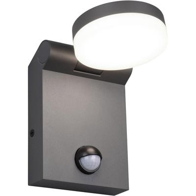 LED Buiten Wandlamp 7.5W - Antraciet - IP44 - Bewegingssensor - Kleur Aanpasbaar