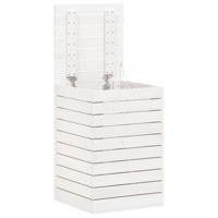 Wasmand 44x44x66 cm massief grenenhout wit - thumbnail