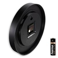 Hama Wandklok Santorini Tikt Niet + Thermo-Hygrometer 30 cm Zwart/Wit - thumbnail