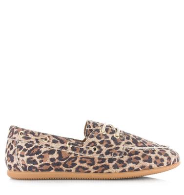 DWRS Latty leopard mocassins cognac Suede Dames