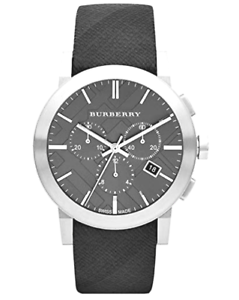 Horlogeband Burberry BU9359 Leder/Kunststof Zwart 22mm