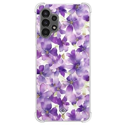 Samsung Galaxy A13 4G shockproof hoesje - Floral violet Samsung Galaxy A13 4G shockproof hoesje - Floral violet