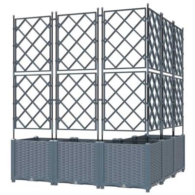 Tuin Bloempot 5 pcs Licht Grijs 120 x 120 x 143 cm Staal Tuin Bloempot 5 pcs Licht Grijs 120 x 120 x 143 cm Staal