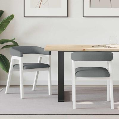 Eettafelstoelen 2 pcs Wit 54 x 57 x 73 cm Massief rubberhout