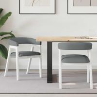 Eettafelstoelen 2 pcs Wit 54 x 57 x 73 cm Massief rubberhout - thumbnail