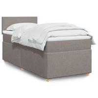 Boxspring met matras stof taupe 90x190 cm - thumbnail