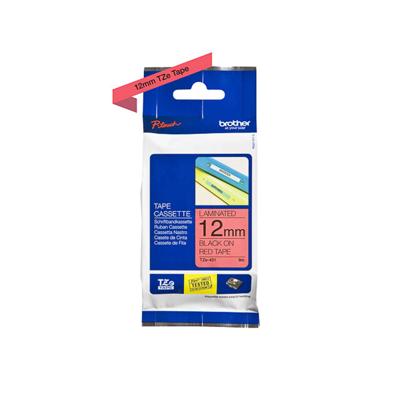 Labeltape brother tze-431 12 mm x 8 m rood / zwart
