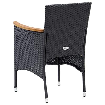 Tuinstoelen 4 st poly rattan zwart - thumbnail