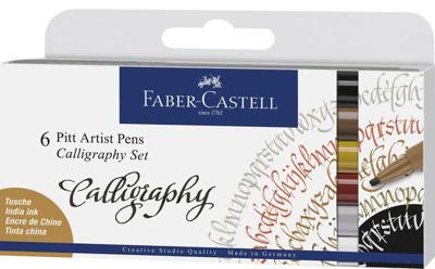 Faber Castell Tekenstift Pitt Artist Pen - kalligrafieset 6x