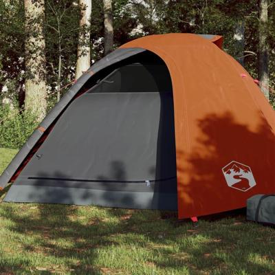 VidaXL Koepeltent 4-persoons waterdicht grijs en oranje VidaXL Koepeltent 4-persoons waterdicht grijs en oranje