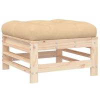 8-delige Loungeset met kussens massief hout - thumbnail