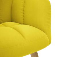 Relaxstoel met voetenbank stof lichtgeel - thumbnail